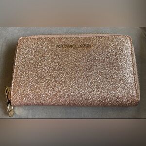 Michael Kors Sparkling Rose Gold Wristlet